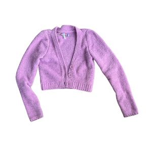 Urban Outfitters Cropped Chunky Cardigan Purple Sz XS